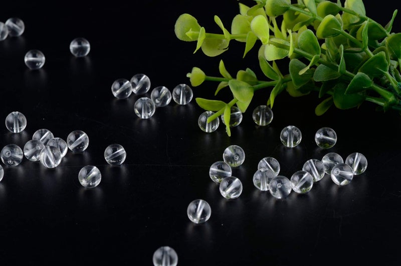 Cmidy Natural Stone Beads 100pcs 8mm White Clear Crystal Quartz Round Stone Beading Loose Gemstone Hole 1mm DIY Smooth Beads for Bracelet Necklace Earrings Jewelry Making (Clear Crystal Quartz White, 8mm) - Image 4